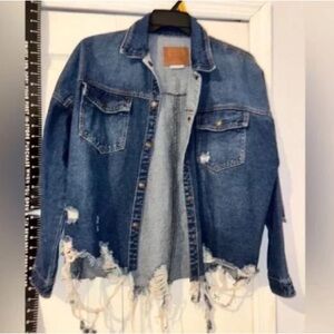 Frayed Hem Denim Jacket